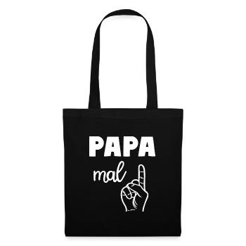 Papa mal Eins Vater - Stoffbeutel - Schwarz - Vorne