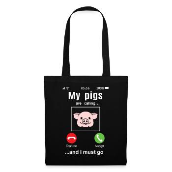 Mes cochons appellent fermier ferme Fun - Sac en tissu - noir - Devant