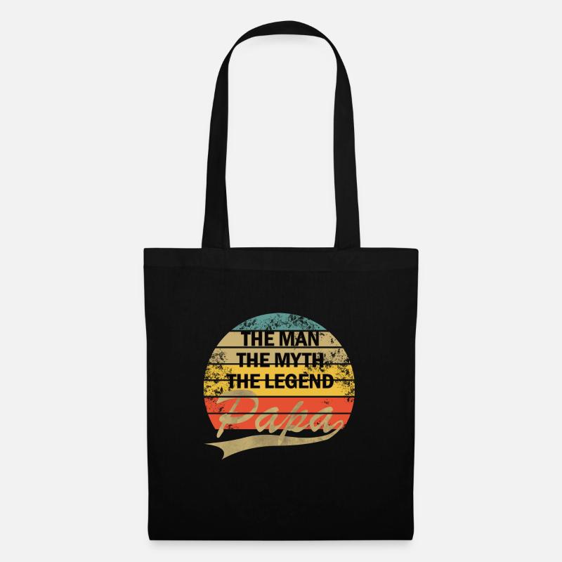 Papa Retro Myth Legend - Tote Bag - black