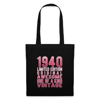 Limited Edition Since 1940 Birthday Vintage 1940's - Tote Bag - black - Front