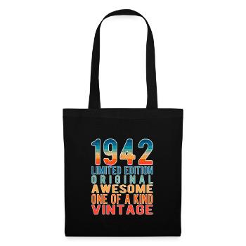 Limited Edition seit 1942 Geburtstag Vintage 1942 - Stoffbeutel - Schwarz - Vorne