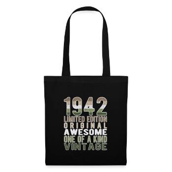 Limited Edition seit 1942 Geburtstag Vintage 1942 - Stoffbeutel - Schwarz - Vorne