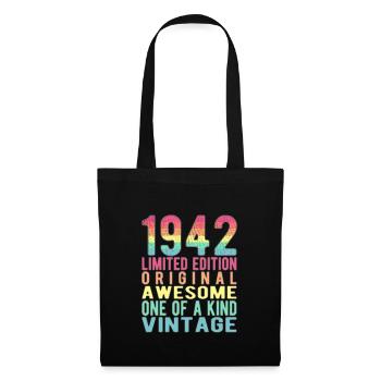 Limited Edition seit 1942 Geburtstag Vintage 1942 - Stoffbeutel - Schwarz - Vorne