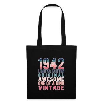 Limited Edition seit 1942 Geburtstag Vintage 1942 - Stoffbeutel - Schwarz - Vorne