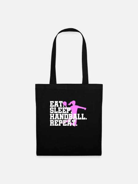 Eat Sleep Handball Handballerin Repeat - Stoffbeutel - Schwarz