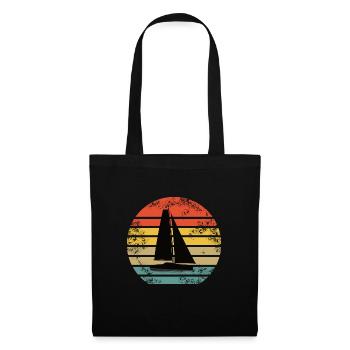 Voile de bateau rétro - Sac en tissu - noir - Devant