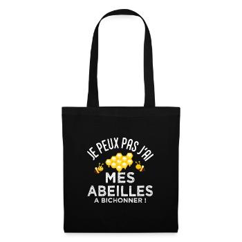 abeille hapiculteur je peux pas j ai mes abeilles - Sac en tissu - noir - Devant