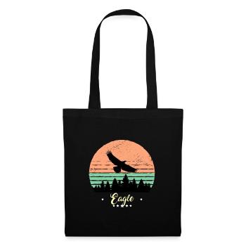 Adler Vintage Tiere Greifvogel Vogel - Stoffbeutel - Schwarz - Vorne