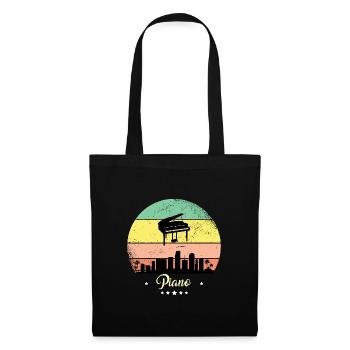 Piano Vintage Music Pianiste - Sac en tissu - noir - Devant