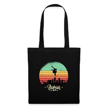 Parkour & Freerunning Vintage Retro Sunset Sport - Tote Bag - black - Front