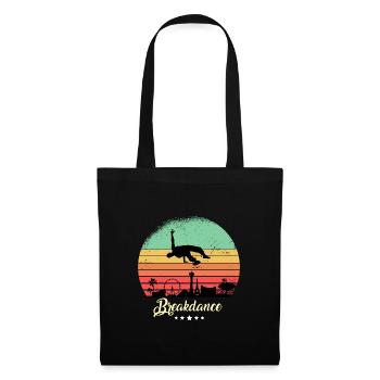 Breakdance Danse Vintage Rétro Coucher de soleil - Sac en tissu - noir - Devant