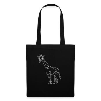 Giraffe Zoo Geschenk Geburtstag lineart - Stoffbeutel - Schwarz - Vorne