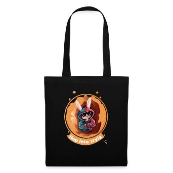 Rabbit Bunny Bunny Lunettes de soleil drôles - Sac en tissu - noir - Devant