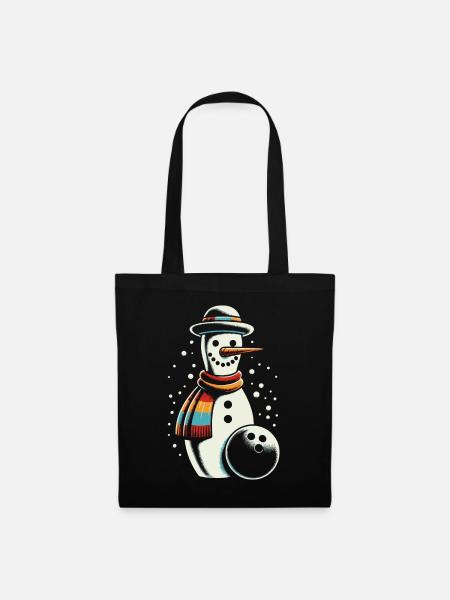 Bowling Schneemann - Stoffbeutel - Schwarz