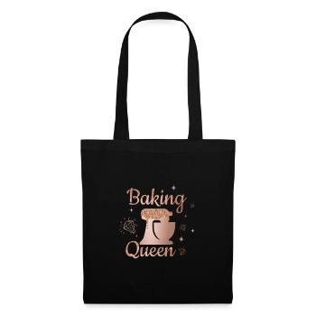 « Baking Queen » Paillement personnalisable - Sac en tissu - noir - Devant
