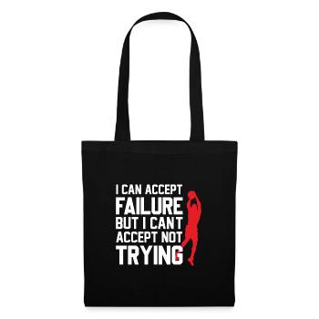 Design de basket-ball cool avec un dicton motivant - Sac en tissu - noir - Devant