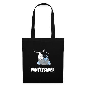 Winterbader eisschwimmen Eisbad Eisbader - Stoffbeutel - Schwarz - Vorne