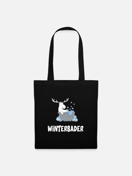 Winterbader eisschwimmen Eisbad Eisbader - Stoffbeutel - Schwarz
