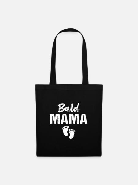 Bald Mama Baby Schwangerschaft - Stoffbeutel - Schwarz