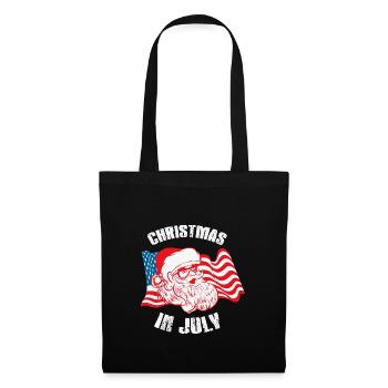 Santa with American flag, Funny Christmas - Tote Bag - black - Front