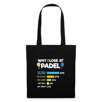 Padel Paddle Raquette Sport I Cadeau - Sac en tissu - noir - Devant