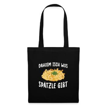 Schwäbische Geschenkideen für Schwaben | Spätzle - Stoffbeutel - Schwarz - Vorne
