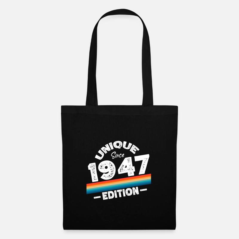 Unique seit 1947 Edition Geburtstag Vintage 1947 - Stoffbeutel - Schwarz