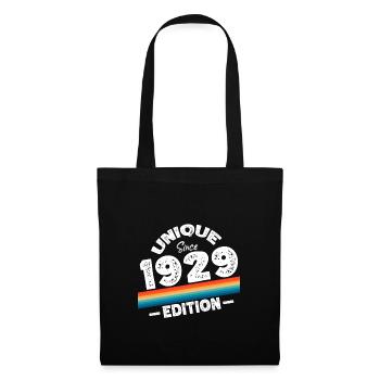 Unique seit 1929 Edition Geburtstag Vintage 1929 - Stoffbeutel - Schwarz - Vorne