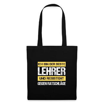 Resistenter Lehrer - Stoffbeutel - Schwarz - Vorne