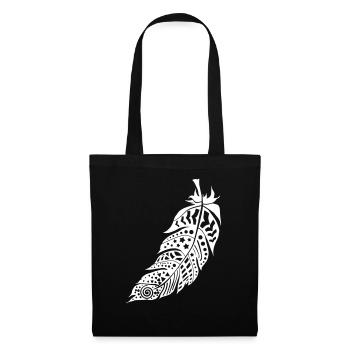 feather with cool symbols - Tote Bag - black - Front