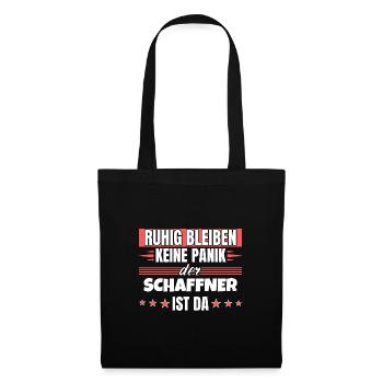 Ruhig bleiben ich bin Schaffner - Stoffbeutel - Schwarz - Vorne