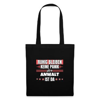 Ruhig bleiben ich bin Bäcker Anwalt - Stoffbeutel - Schwarz - Vorne