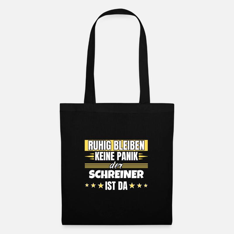 Ruhig bleiben ich bin Schreiner - Stoffbeutel - Schwarz