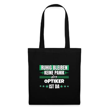 Ruhig bleiben ich bin Optiker - Stoffbeutel - Schwarz - Vorne