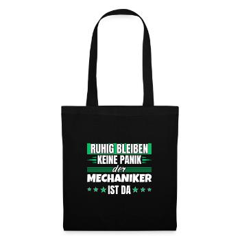 Ruhig bleiben ich bin Mechaniker - Stoffbeutel - Schwarz - Vorne
