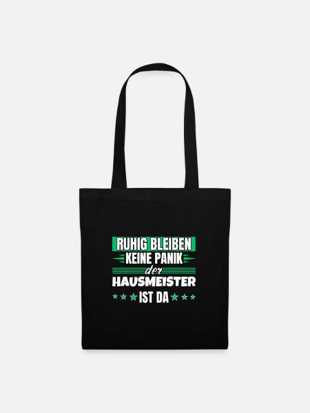 Ruhig bleiben ich bin Hausmeister - Stoffbeutel - Schwarz