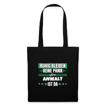 Ruhig bleiben ich bin Anwalt - Stoffbeutel - Schwarz - Vorne