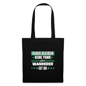 Ruhig bleiben ich bin Wanderer - Stoffbeutel - Schwarz - Vorne