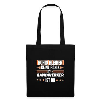 Ruhig bleiben ich bin Handwerker - Stoffbeutel - Schwarz - Vorne