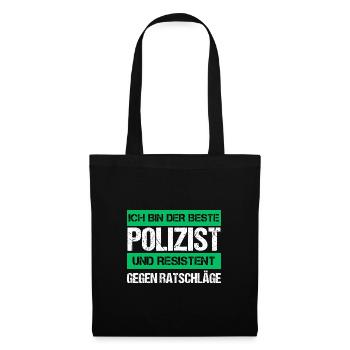 Policier résistant - Sac en tissu - noir - Devant
