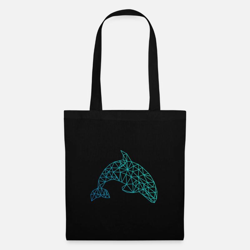 ORCA geometrisch Wal Fisch abstrakt Geschenk - Stoffbeutel - Schwarz