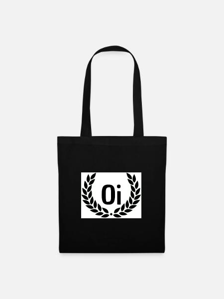 Oi Emblem mit Lorbeerkranz - Stoffbeutel - Schwarz