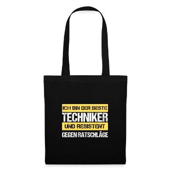 Technicien résistant - Sac en tissu - noir - Devant