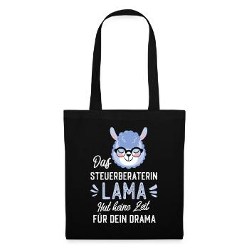 Steuerberaterin Lama Spruch Lustige Geschenkidee - Stoffbeutel - Schwarz - Vorne