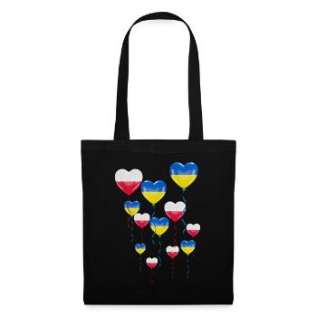 Pologne : Solidarité et cœur pour l’Ukraine - Sac en tissu - noir - Devant