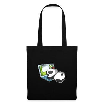 Panda in the home office - Tote Bag - black - Front