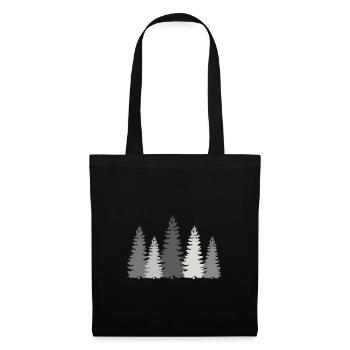 Randonnée Randonneurs Forêt Arbres Sapin Nature en plein air - Sac en tissu - noir - Devant
