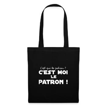 Humour c'est qui le patron tshirt personnalisė - Sac en tissu - noir - Devant