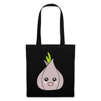 Kawaii Onion Garlic Kawaii Vegetables Kawaii Fruit - Tote Bag - black - Front