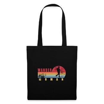 Rétro vintage wanderwoman cadeau femme randonnée - Sac en tissu - noir - Devant